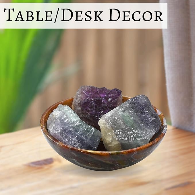 Amazing Gemstone Fluorite Raw Crystals and Healing Stones, Natural Rocks for Tumbling - DIY Raw Stones and Crystals, 2 Pieces