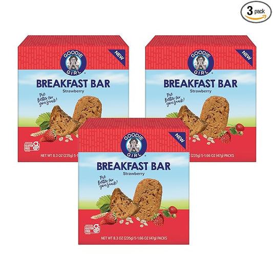 Goodie Girl Soft Breakfast Bar, Strawberry | Baked, Chewy, Gluten Free (3 Pack)