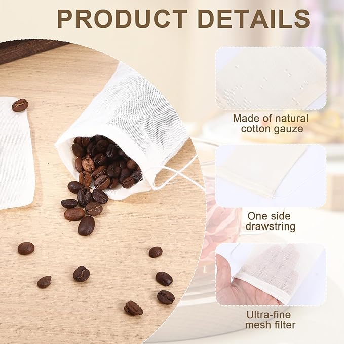 40Pcs Spice Bags for Cooking, Lavender Sachet Bags Empty Tea Bags Mini Drawstring Pouch for Loose Tea Filters, Herb Saver for Spice Cooking Soup Odds for Drawers and Closets (4x3 Inch)