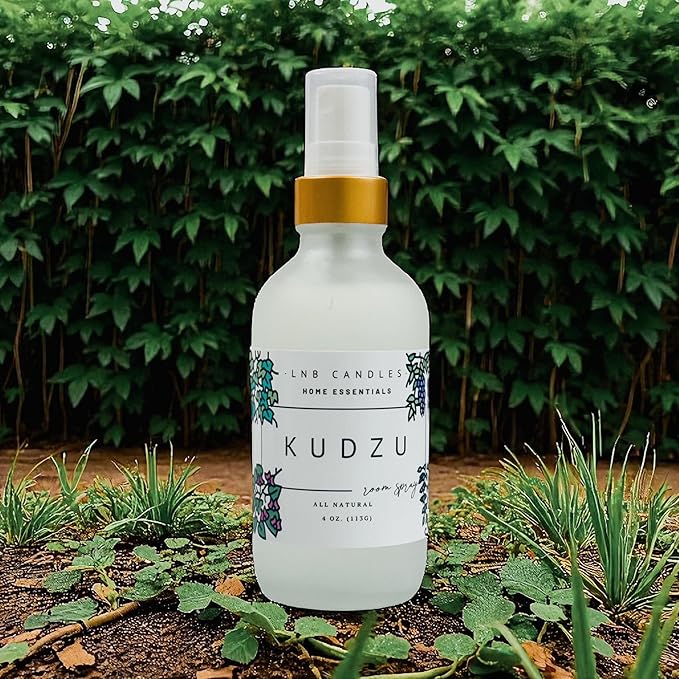 Kudzu Room and Linen Spray Made In USA Clean Ingredients Essential Oils Long Lasting Scent AIr Freshener Glass Bottle Floral