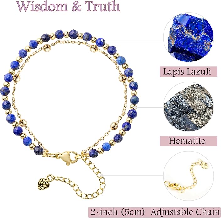 Farfume Crystal Bracelet Beaded Bracelets for Women 4mm Natural Stone Beads Gemstone Handmade Anxiety Jewelry Gifts