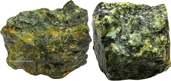 Amazing Gemstone Flower Stone Raw Crystals and Healing Stones, Natural Rocks for Tumbling - DIY Raw Stones and Crystals, 2 Pieces