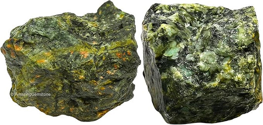 Amazing Gemstone Flower Stone Raw Crystals and Healing Stones, Natural Rocks for Tumbling - DIY Raw Stones and Crystals, 2 Pieces