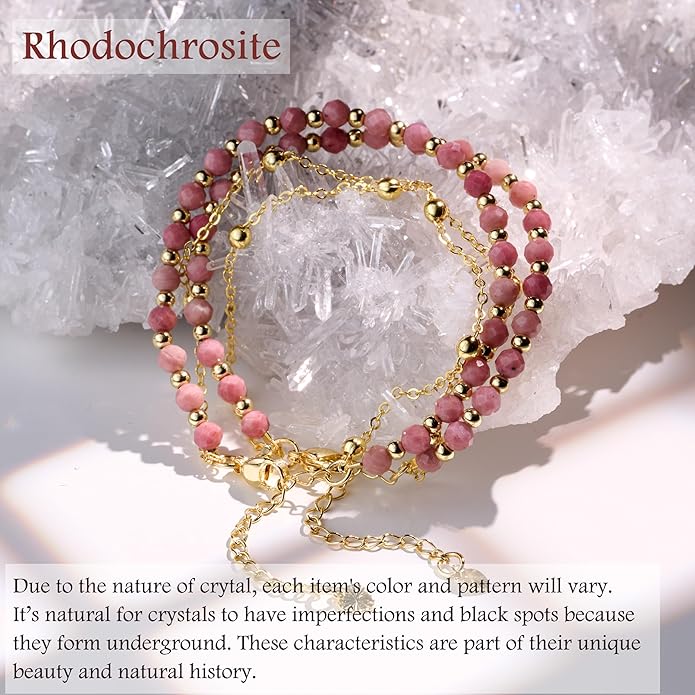 Farfume Crystal Bracelet Beaded Bracelets for Women 4mm Natural Stone Beads Gemstone Handmade Anxiety Jewelry Gifts