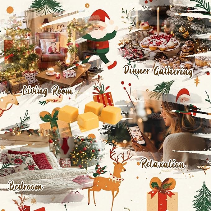 SCENTORINI Christmas Wax Melts, Soy Wax Melts for Wax Warmers Non-Toxic, 12-Pack Scented Wax Cubes Strong Scent, Long Lasting Fragrance Gifts for Christmas