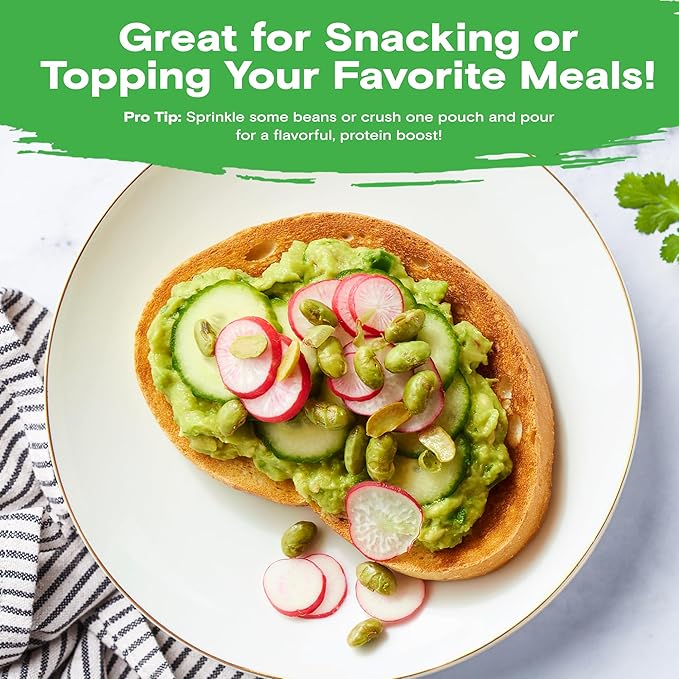 Biena Crispy Roasted Edamame Beans Snack – High Protein Low Carb Snack for Adults & Kids, 13g Protein per Serving - Made w/Avocado Oil – Vegan, Gluten-Free – 10-Pack, 1.05oz Bags, Himalayan Pink Salt