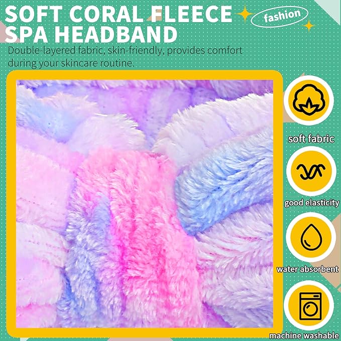 WSYUB Spa Headband,Makeup&Skincare Headbands,Headband for Washing Face,Teen Girls Fuzzy Hair Bands for Women