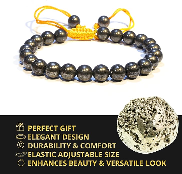 Energy Protection Crystal Handmade Adjustable Bead Bracelet Perfect for Men, Women’s Gift - Gemstone Healing Stretch Bracelet Pulsera Para Hombre Mujer Stocking Stuffer