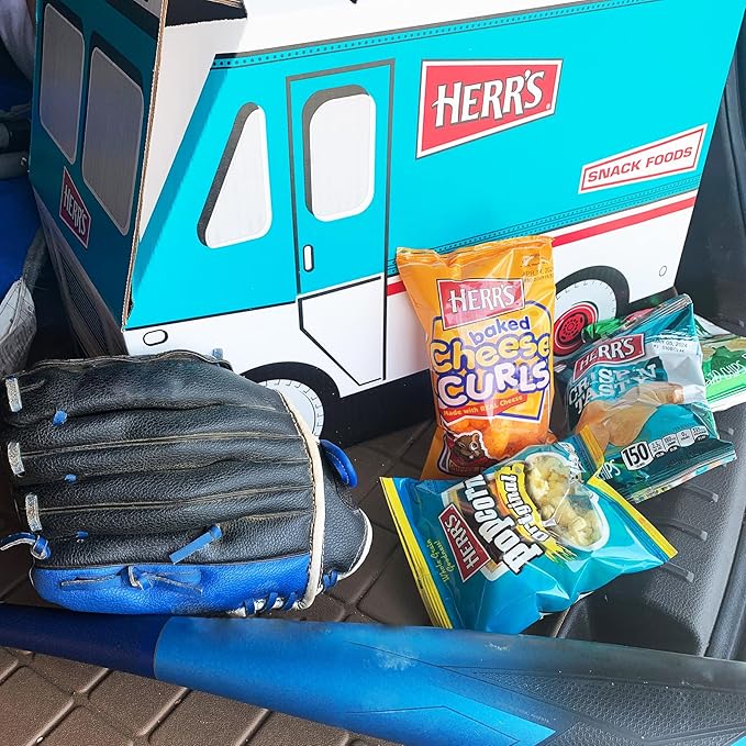 Herr's Variety Snack Truck Box, Assorted Flavors, 42-Pack - Crisp 'N Tasty, Barbecue, Sour Cream & Onion Potato Chips, Cheese Curls, Pretzels, Popcorn & More