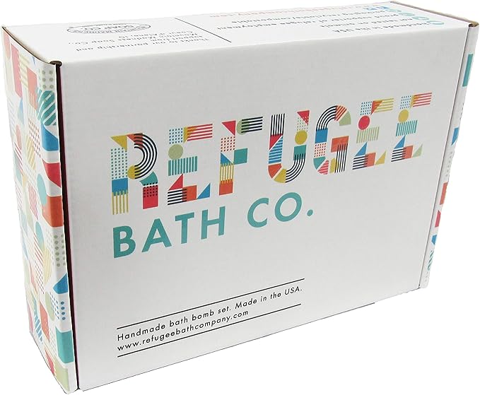 Variety Pack Bath Bombs Tea Tree and Eucalyptus Essential Oils Cocoa Butter Support Refugee Employment in USA (12 Pack)
