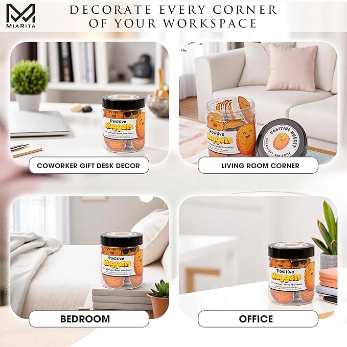 Emotional Supports Nuggets Jar, 60 Positive Chicken Nuggets Cards for Women, Teen Girl Room Decor, Teen Girl Gifts Trendy Stuff, White Elephant Gifts, Back to School Gifts