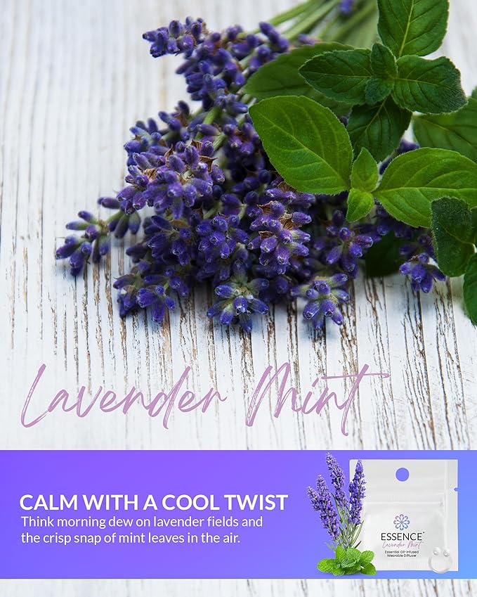 Essence Wearable Aromatherapy Nasal Diffuser – Lavender Mint Essential Oil Nose Ring Silicone Inhaler for Stress & Mood Support - Made in USA & Travel-Friendly