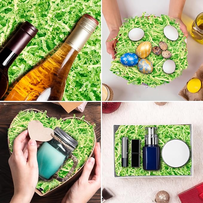 Darfukei Shredded Paper For Gift Baskets, Crinkle Paper Filler 1/2LB (8 oz) for easter basket grass, Crinkle Cut Paper Shred For Birthdays, Weddings,Boxes Bags, Anniversaries, Gift Wrapping