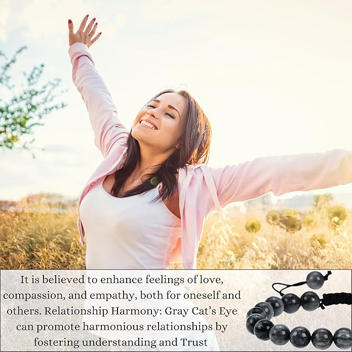 Energy Protection Crystal Handmade Adjustable Bead Bracelet Perfect for Men, Women’s Gift - Gemstone Healing Stretch Bracelet Pulsera Para Hombre Mujer Stocking Stuffer