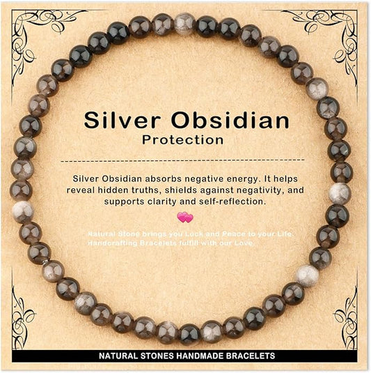 AD Beads 4mm6mm8mm10mm Handmade Bracelet - Natural Gemstone for Peace and Tranquility - Meditation, Yoga, Healing and Energy Gift for Unisex