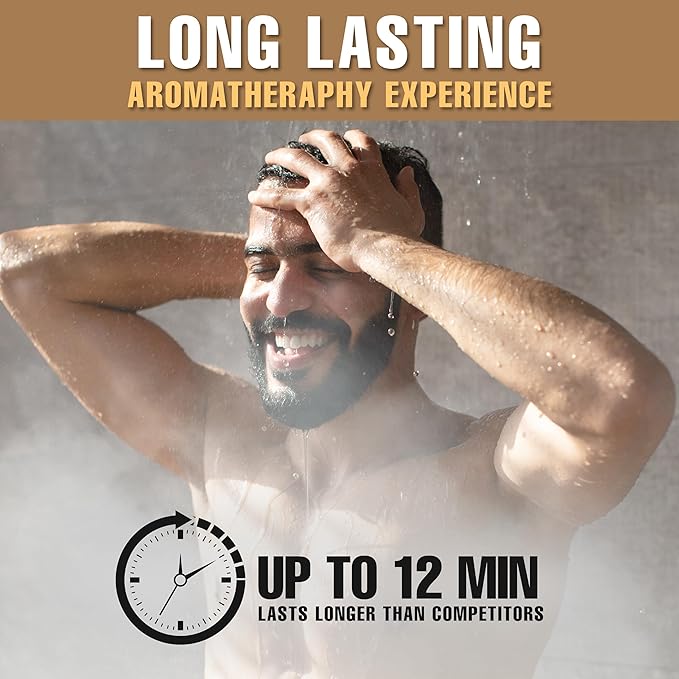 Shower Steamers for Men - Elevate - Citrus Orange & Clove Organic Shower Bombs for Elevated Mornings - 12 Pack of Relaxing Tablets - Strong Scented Long Lasting Aromatic Steamers