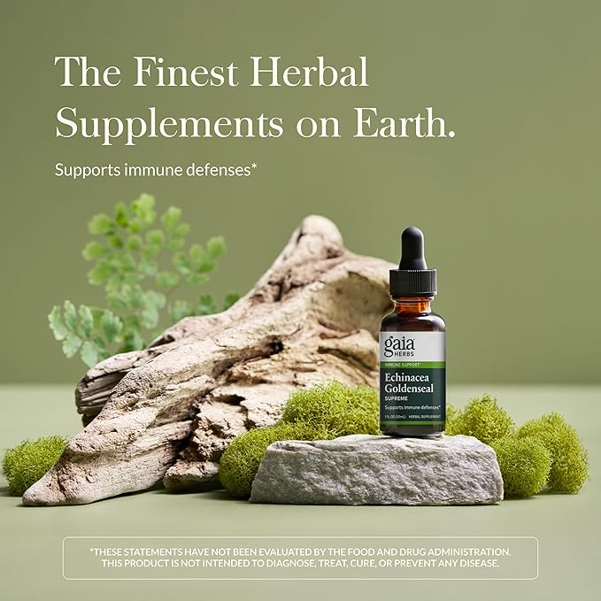 Gaia Herbs Echinacea Goldenseal Supreme - Goldenseal Root Herbal Nutrient Complex for Immune Support - Convenient Liquid Extract - Soy, Dairy & Gluten Free - 1 oz