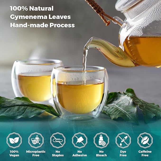 Lavitali, Gymnema Leaves Tea Bags | 120 bags, 100% Pure Herbal Tea | Caffeine-Free, Antioxidant-Rich, Eco-Friendly Filter Bag | Daily Natural Botanical, Hot or Iced Herbal Infusion
