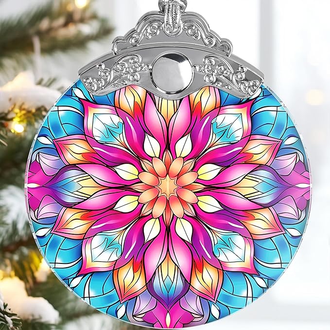 Lotus Flower Christmas Ornament - Hanging Decor & Suncatcher - Gifts for Lotus Lovers