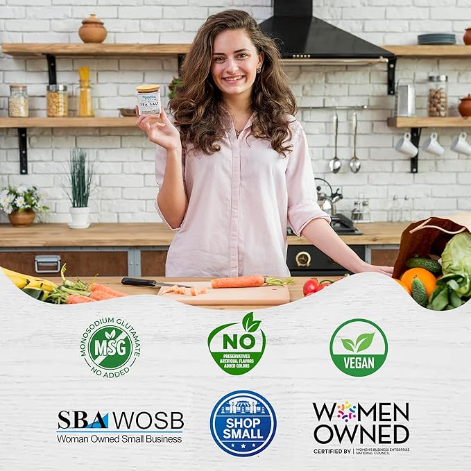 FLORIDA PURE Black Pepper Sea Salt - 80+ Mineral Sea Salt, Natural, Unrefined, Non Iodized - for Baking, Cooking, Seasoning & Enhancing Taste - Rich Taste Flaky Sea Salt (4.5 oz Jar)