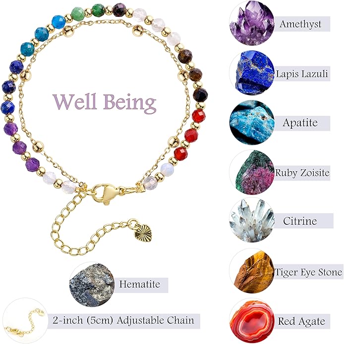 Farfume Crystal Bracelet Beaded Bracelets for Women 4mm Natural Stone Beads Gemstone Handmade Anxiety Jewelry Gifts