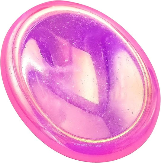 Amazing Gemstone Angel Aura Rose Quartz Worry Stone Crystals & Healing Stones - Worry Stones for Stress Relief Gifts - Piedra Crystal Fidget for Meditation - Stocking Stuffers and Birthday Gifts