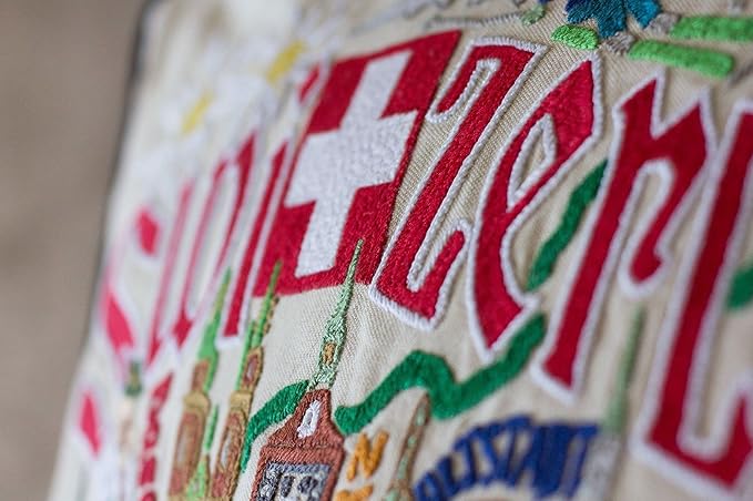 Catstudio Switzerland Embroidered Decorative Throw Pillow