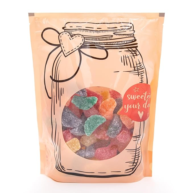 Fruit Slices - 2 Pound Bulk Pack (About 65 Count) - Assorted Jelly Candy - Unwrapped - Sugar-Dusted Old-Fashioned Sweets