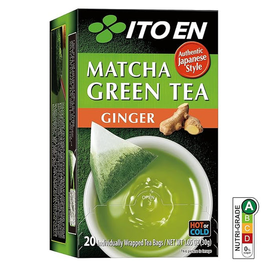 Itoen Matcha Green Tea Bag Ginger, 30g