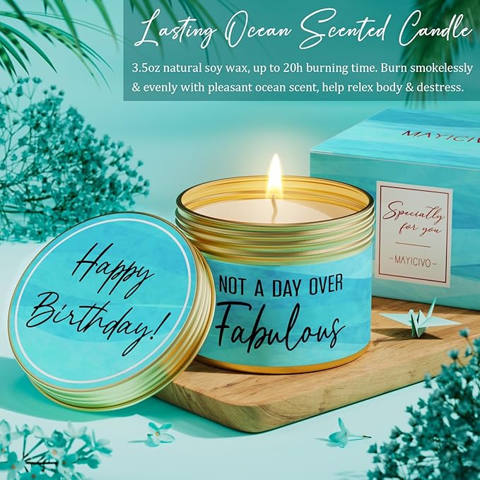 Birthday Gifts for Women Friendship, Ocean Relaxing Spa Gifts Basket Set for Women, Self Care Gifts Unique Happy Birthday Gift Idea for Mom Her Best Friends Sister Wife Girlfriend Coworker Teacher