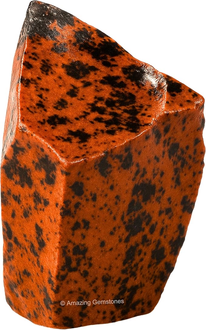 Amazing Gemstone Mahogany Obsidian Raw Crystals and Healing Stones, 5 Pieces Natural Rocks for Tumbling and DIY Raw Stones and Crystals