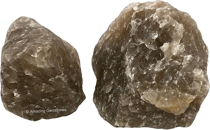 Amazing Gemstone Smoky Quartz Raw Crystals and Healing Stones, Natural Rocks for Tumbling and DIY Raw Stones and Crystals (5 Pieces)