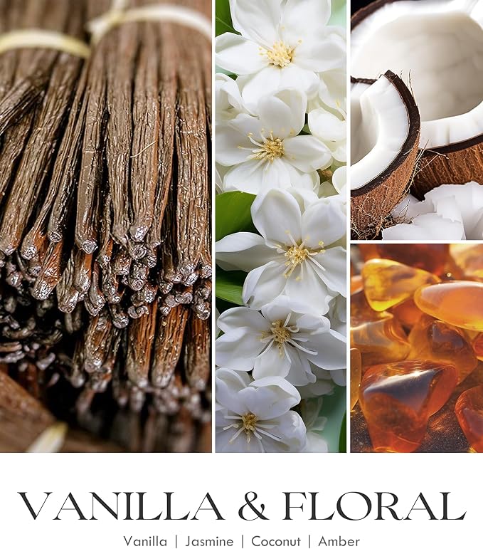 AOOVOO Vanilla Scented Candles for Women - Aromatherapy Candle with Crystals Inside, 10oz Soy Candles for Home Scented, Gifts for Women Mom