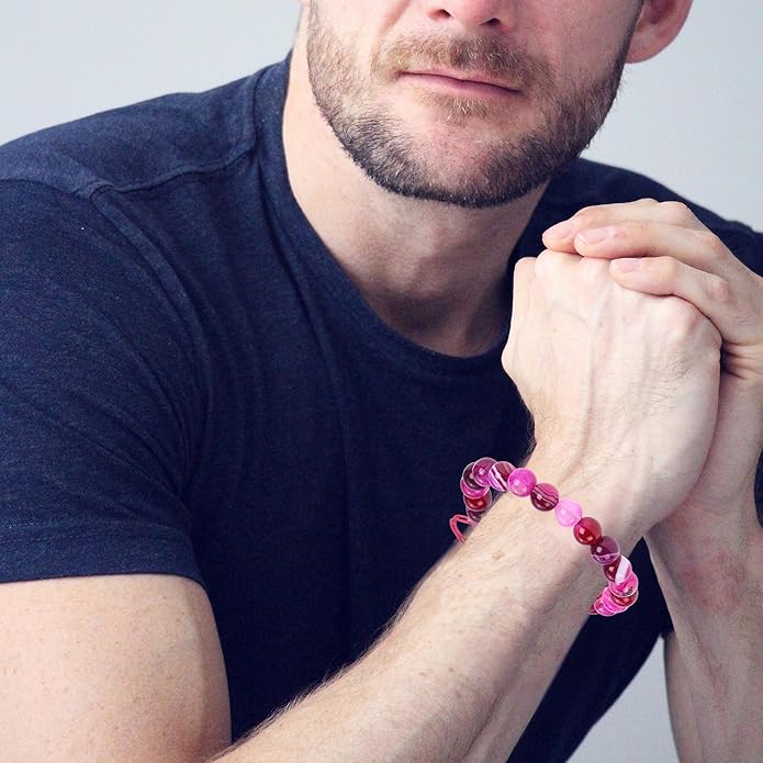 Energy Protection Crystal Handmade Adjustable Bead Bracelet Perfect for Men, Women’s Gift - Gemstone Healing Stretch Bracelet Pulsera Para Hombre Mujer Stocking Stuffer