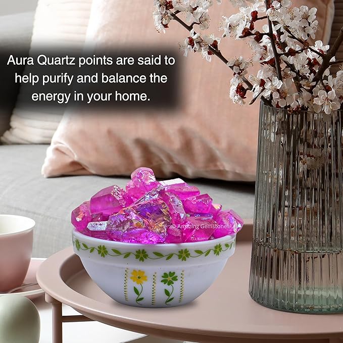 Amazing Gemstone 2 Pieces Rose Aura Quartz Raw Pencil Points Crystals and Healing Stones, Natural Rocks for Meditation and DIY Raw Point Stones and Crystals