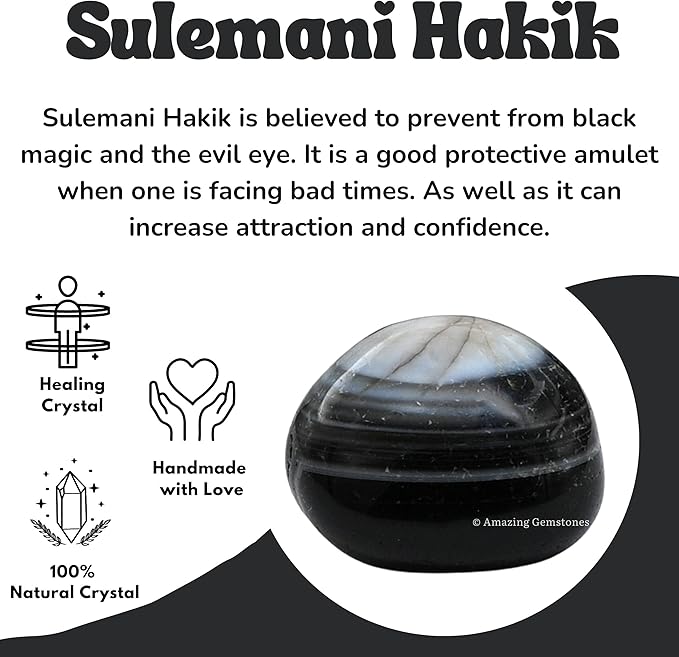 Amazing Gemstone Sulemani Hakik Crystals and Healing Stones Tumbled - 1 Oz Sulemani Hakik Stone, Natural Healing Stones for Energy Balance, Stress Relief - Polished Gems Rocks