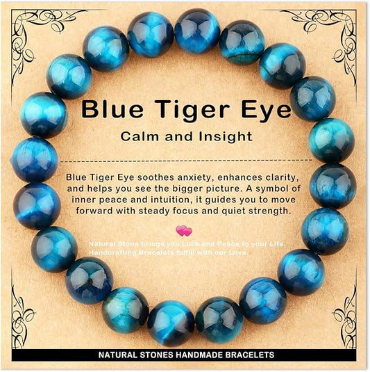 AD Beads 4mm6mm8mm10mm Handmade Bracelet - Natural Gemstone for Peace and Tranquility - Meditation, Yoga, Healing and Energy Gift for Unisex