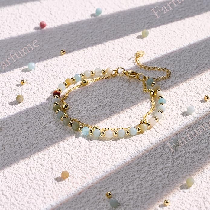 Farfume Crystal Bracelet Beaded Bracelets for Women 4mm Natural Stone Beads Gemstone Handmade Anxiety Jewelry Gifts