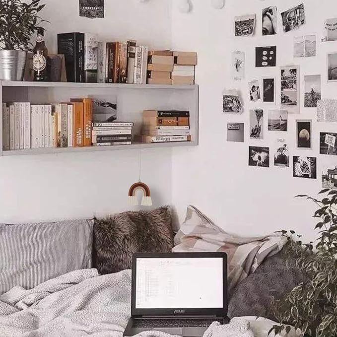 BOHO GARDEN Macrame Bohemian Rainbow Charm - Essential Oil Diffuser for Cars, Baby Nursery, Children’s Bedroom & Home Decor- Colorful Decorative Hanging Air Freshener & Accessories - 3.5x4 - Fudge