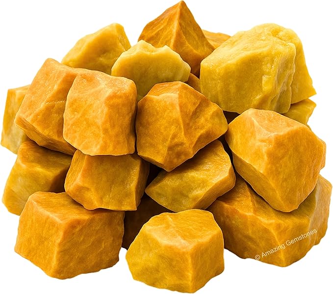 Amazing Gemstone 2 Pieces Yellow Jasper Raw Crystals and Healing Stones, Natural Rocks for Tumbling and DIY Raw Stones and Crystals