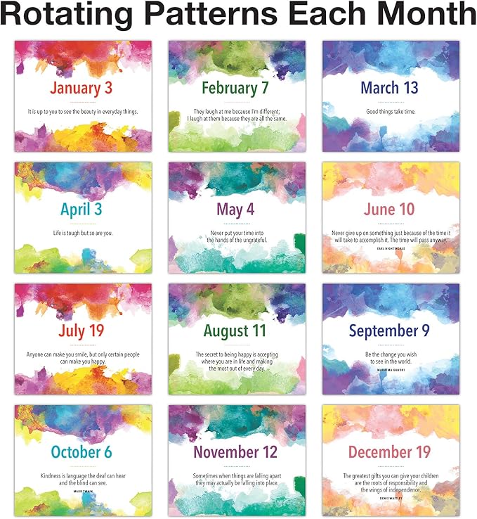 Global Printed Products Motivational & Inspirational Perpetual Daily Flip Calendar Self-Standing Easel (Watercolors)