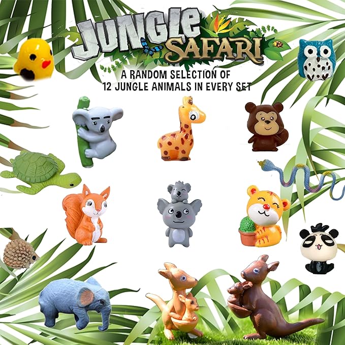 Bath Bombs for Kids with Surprise Inside, 12 Bubble Bath Fizzies with Jungle Animal Toys. Moisturizing, Gentle & Kids Safe, Rainbow Spa Bath Fizz, Birthday Gifts for Boys, Girls