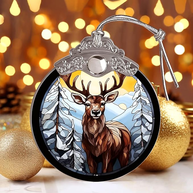 Deer Ornaments for Christmas Tree - Jocidea Deer Christmas Ornament - Beautiful Deer Ornament Gift - Holiday Keepsake - Deer Stocking Stuffer - Deer Gift