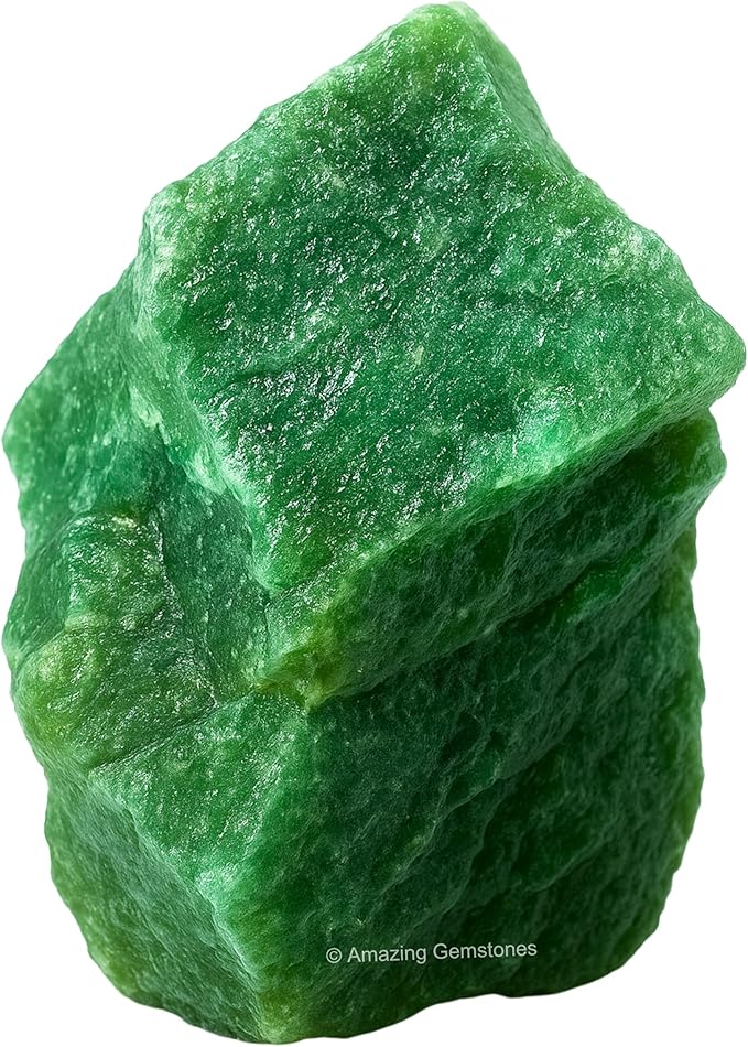 Amazing Gemstone Dark Green Aventurine Raw Crystals and Healing Stones, Natural Rocks for Tumbling - DIY Raw Stones and Crystals, 2 Pieces