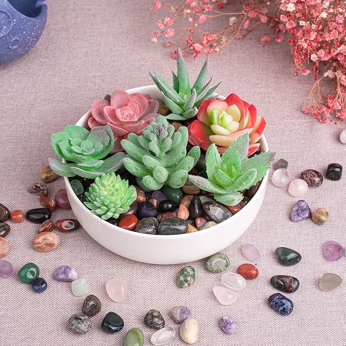 Polished Multicolor Healing Crystal Stone Set, 72 Pcs, 0.5" Handpicked Tumbled Stones for Healing, Reiki, Meditation, Crafting, Home Decor, Ethically Sourced, Multicolor