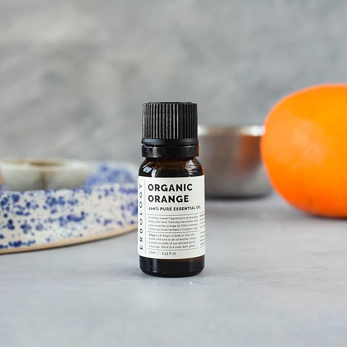 Erbology Organic Pure Orange Essential Oil 0.34 fl oz - Small Batch - Sustainably Sourced Straight from Farm in Italy