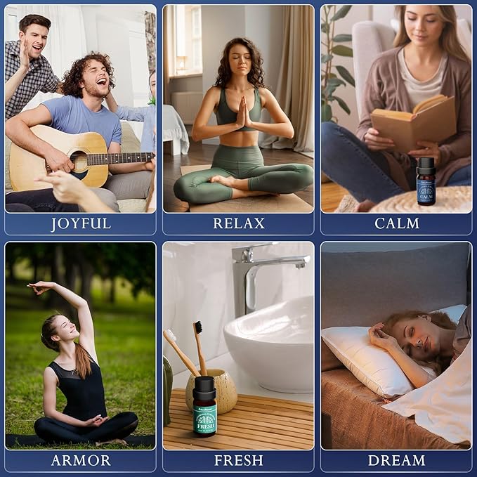 Essential Oil Set, Blended Essential Oils for Diffusers for Home Candle & Soap Making, Scented Voyage with Six Scents for Aromatherapy & Humidifiers, 6 x 10ml