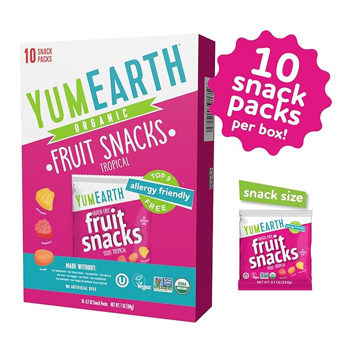 YumEarth Organic Tropical Fruit Snacks, 0.7 Ounce (Pack of 10)