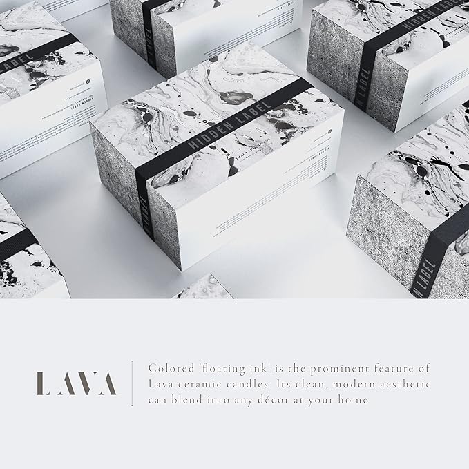 Hidden Label Scented Soy Candles, Large Candle 3 Wicks 14.8oz Thai Lemongrass Ceramic Jar Lava Collection, Gorgeous Gifts for Birthday Thanksgiving Christmas