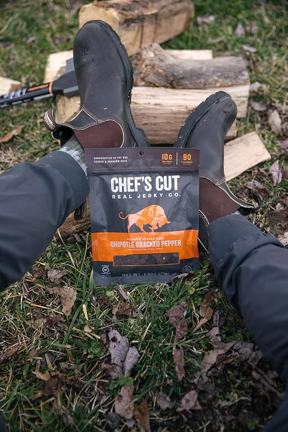 Chef's Cut Real Steak Chipotle Cracked Pepper Jerky, 2.5 Ounce (4 Pack)